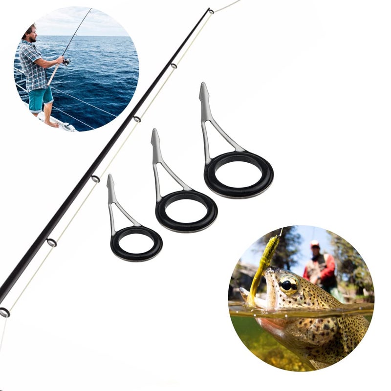 WMYCONGCONG 75 PCS Fishing Rod Guide Tip Spinning Eyes Rings Top Guides Stainless Steel Ceramic Ring Fishing Rod Tip Repair Kit - Image 5